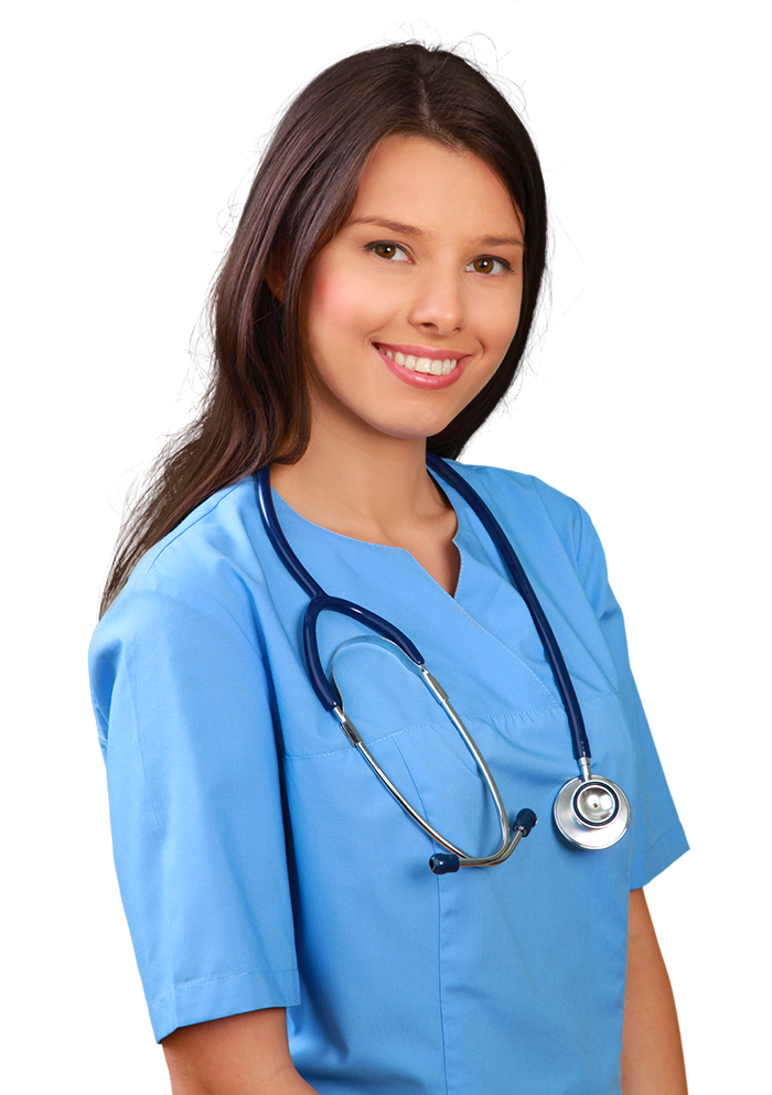 Smiling medical student with a stethoscope
